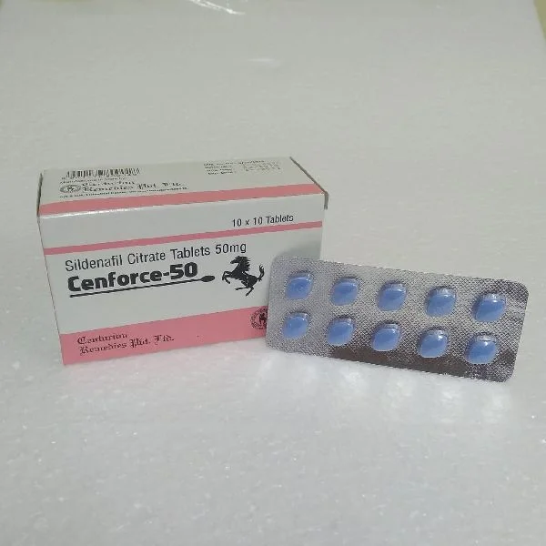 Blister pack of Cenforce 50mg tablets for mild erectile dysfunction treatment
