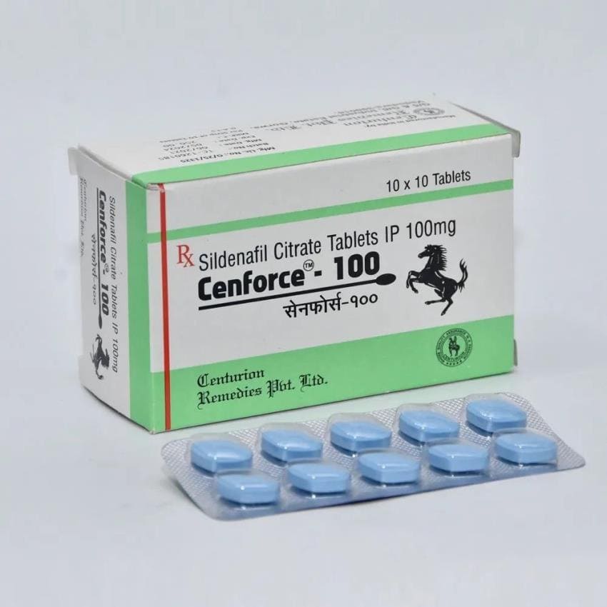 Blister pack of Cenforce 100mg tablets used for erectile dysfunction treatment